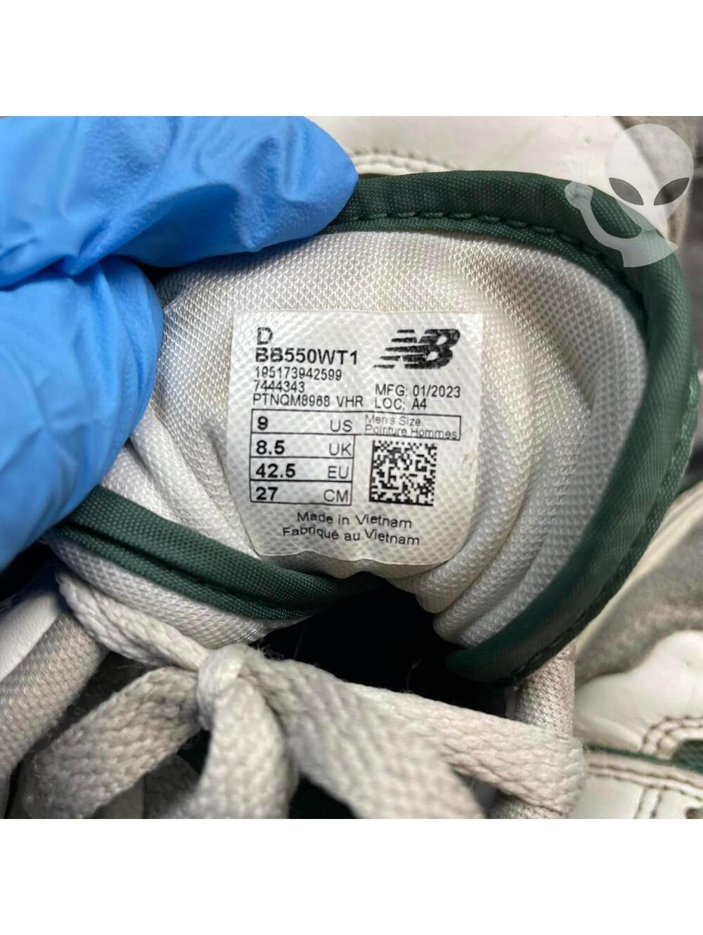 New Balance 550 BB550WT1 Size 9 White Team Forest Green - Picture 6 of 6